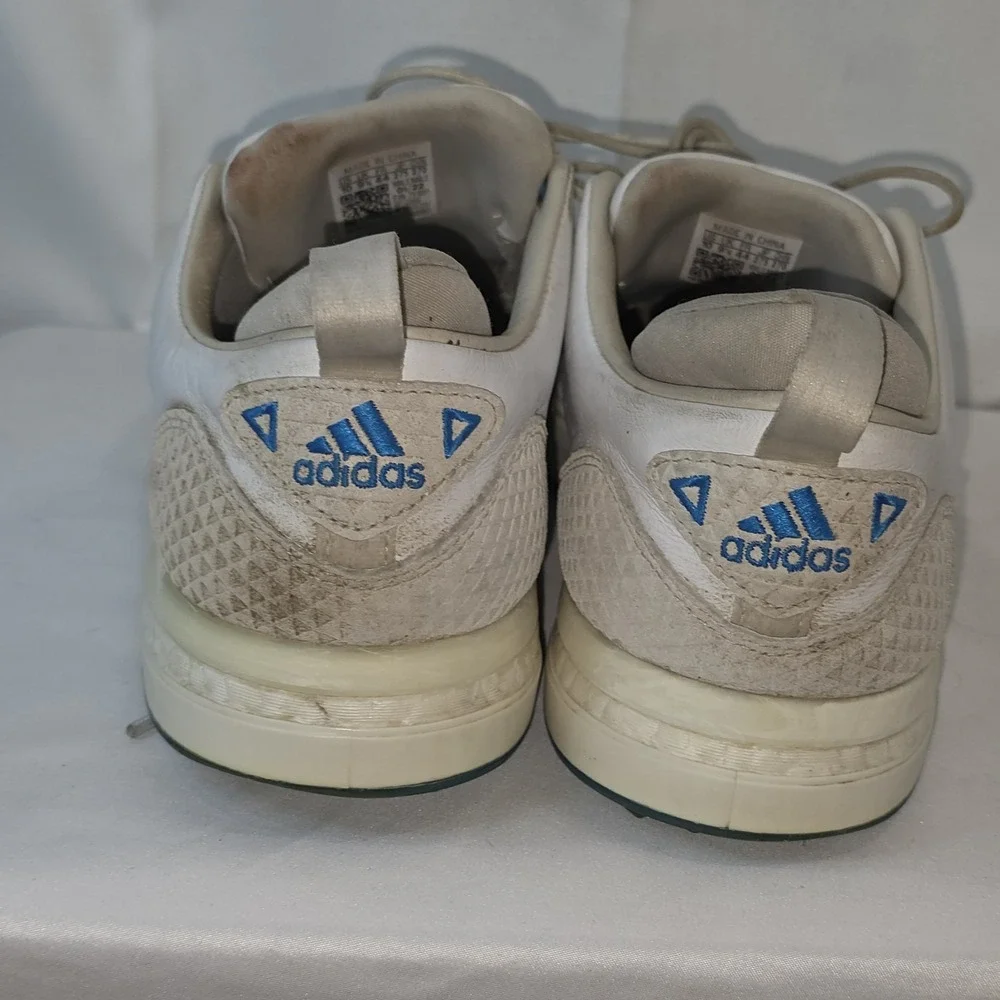 Adidas Flopshot Golf Shoes Mens 10 White Leather‎ Spikeless Adipure
